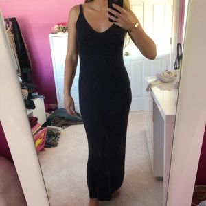 Zara Navy Knit Maxi Dress